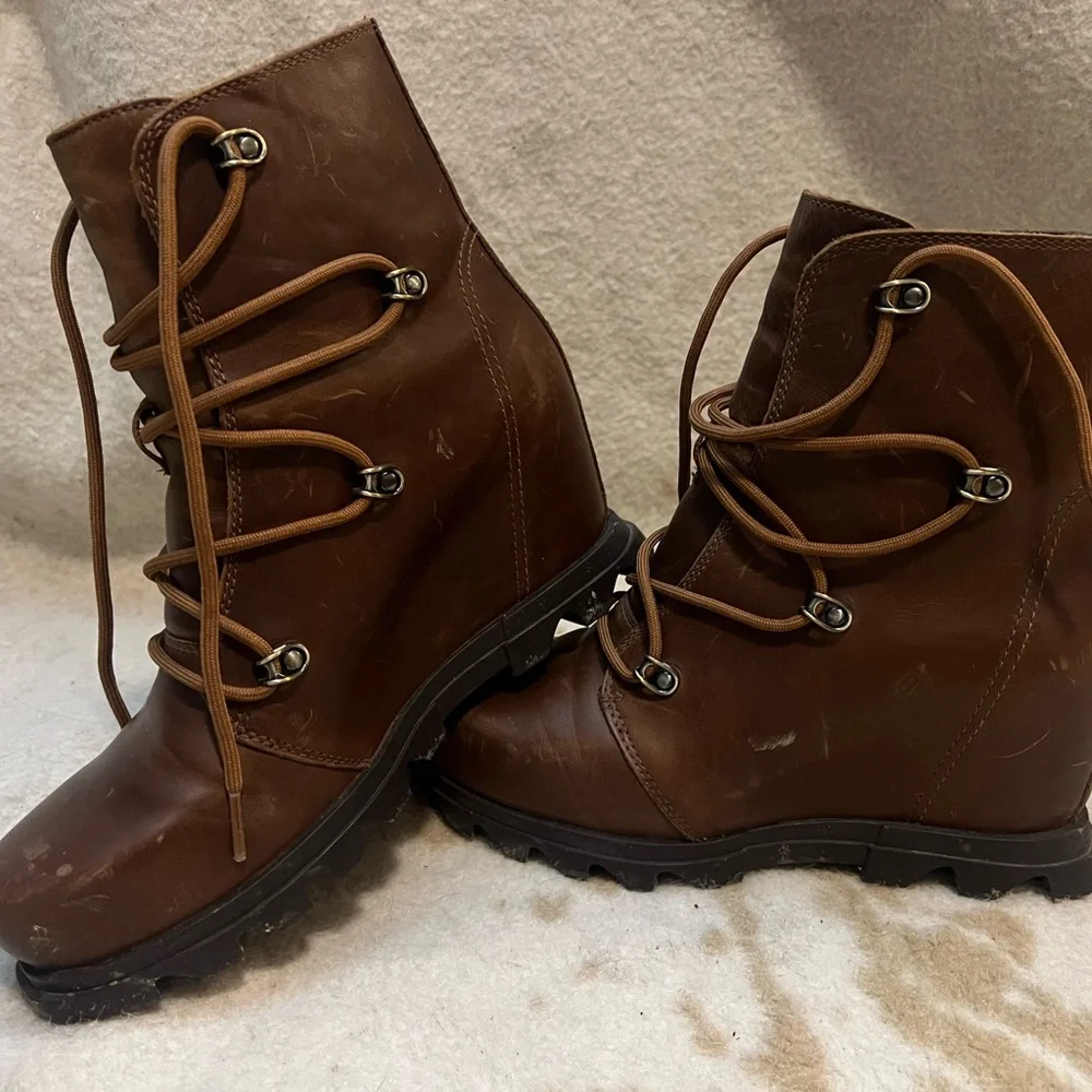 Sorel Dark Brown Lace-Up Boots - Picture 1 of 4